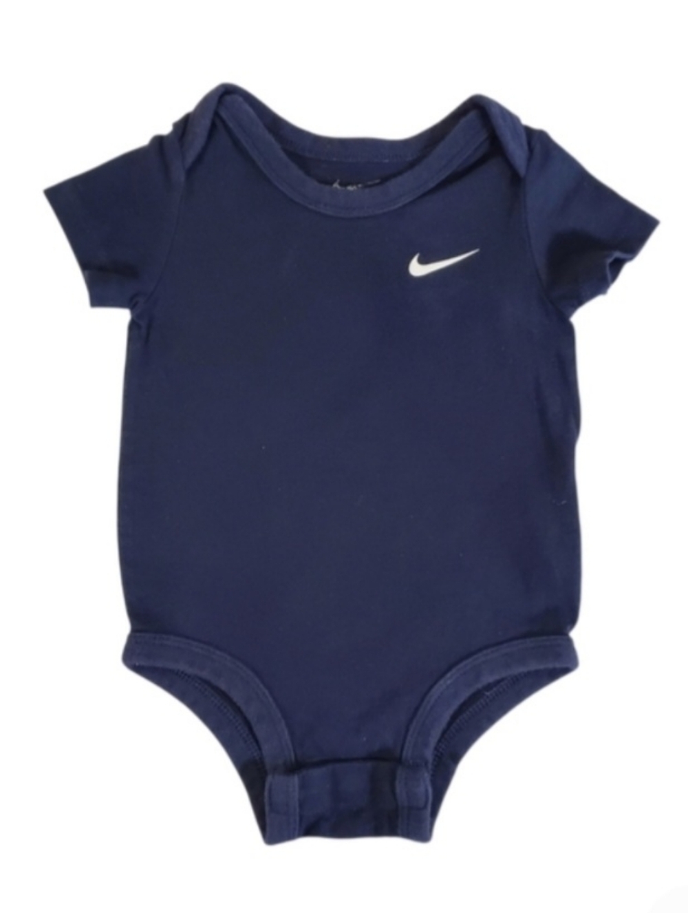 K1372 * Nike Boys Swoosh Logo Bodysuit Navy Blue Size 6M